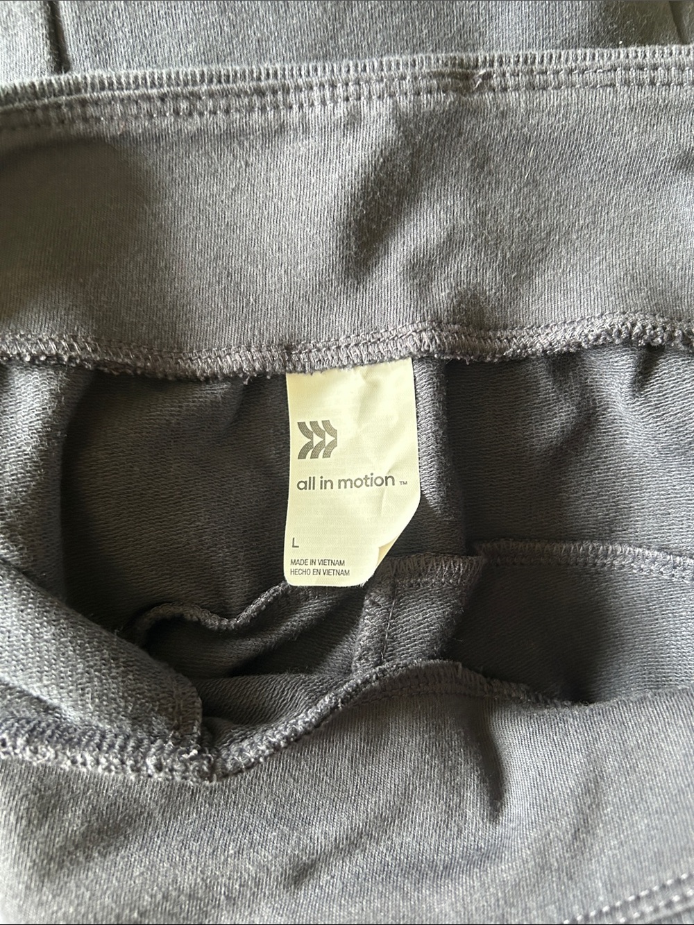 NWT All in Motion Dark Navy/Gray Jogger Pants with Ribbed Waistband - Picture 3 of 4